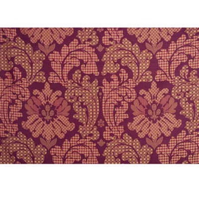 Mulberry Home Patchwork Damask Silk Red/Gold Fabric FD591.V102.0