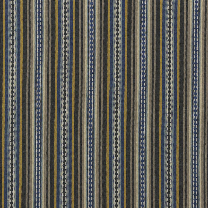 Mulberry Home Dalton Stripe Indigo/Ochre Fabric FD731.H51.0