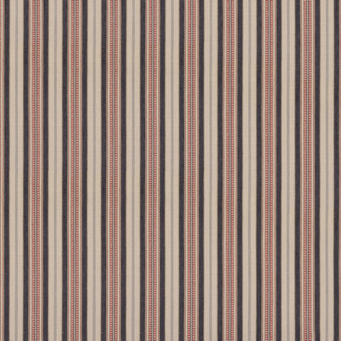 Mulberry Home Shelter Stripe Indigo/Red Fabric FD820.G103.0