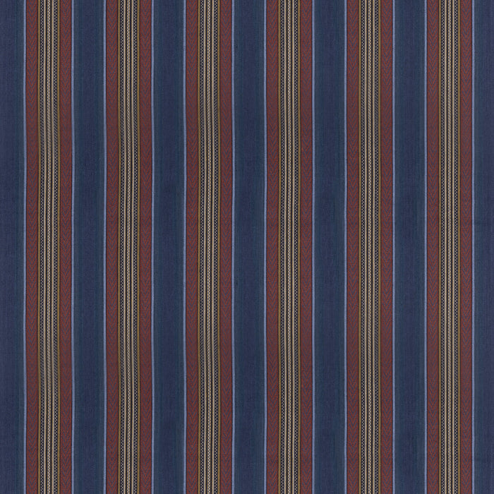 Mulberry Home Westerly Stripe Indigo/Red Fabric FD827.G103.0