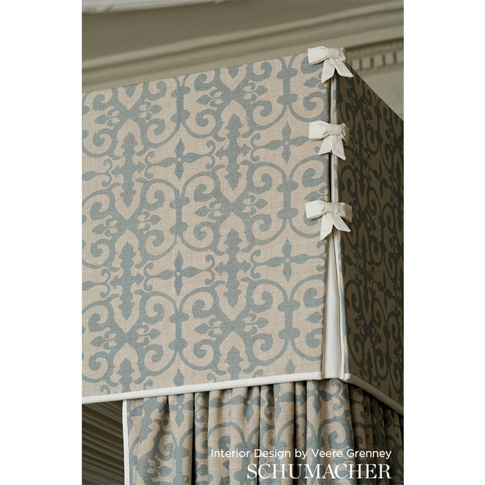 Schumacher Ferne Park Blue Fabric FERN001