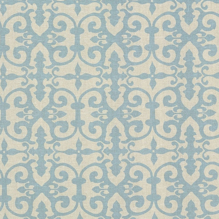 Schumacher Ferne Park Blue Fabric Sample FERN001