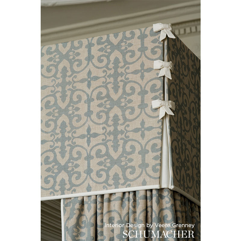 Schumacher Ferne Park Aqua Fabric FERN003