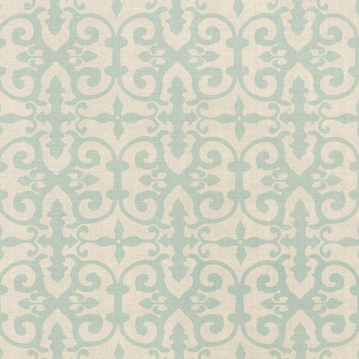 Schumacher Ferne Park Aqua Fabric Sample FERN003