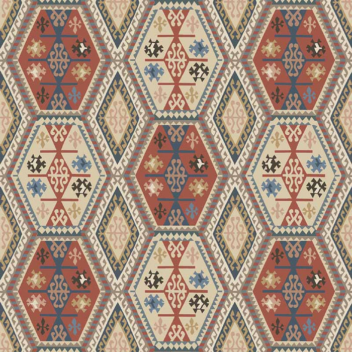 Mulberry Home Buckland Red/Blue Wallpaper FG098.V110.0