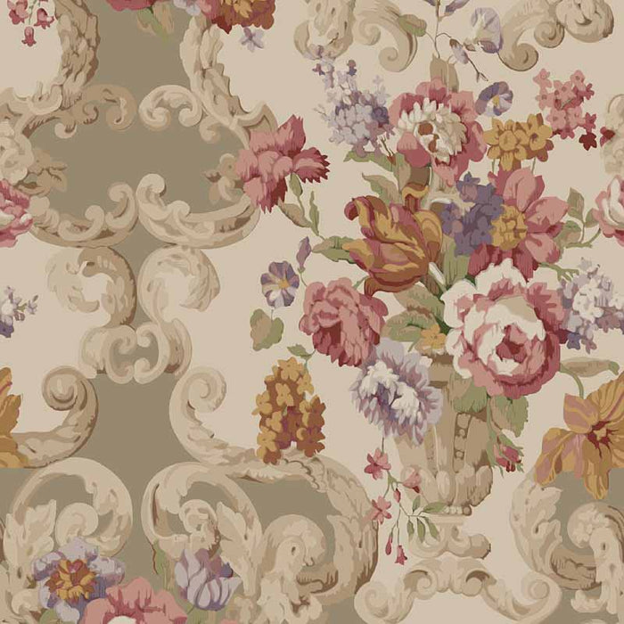 Mulberry Home Floral Rococo Red/Plum Wallpaper FG103.V54.0