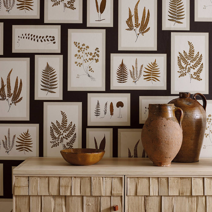 Sanderson Fern Gallery Linen/Sepia 215714 Wallpaper DWOW215714