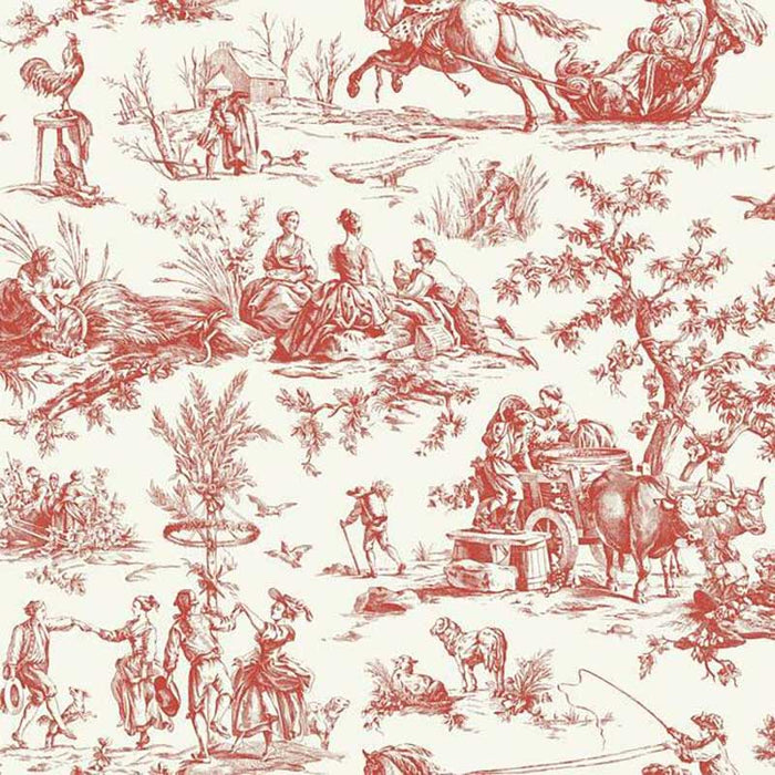 York Seasons Toile Red Wallpaper GR5925