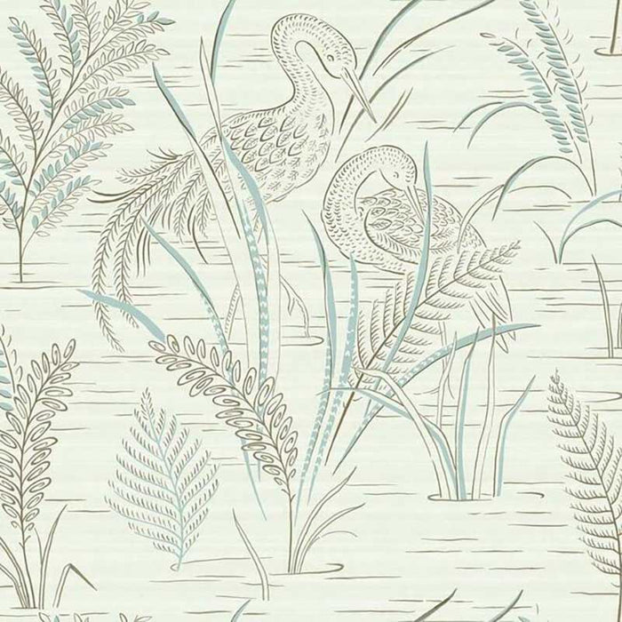 York Fernwater Cranes Brown/Blue Wallpaper GR5951