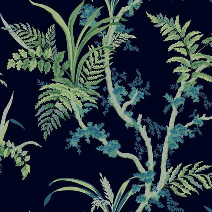 York Enchanted Fern Navy/Green Wallpaper GR5996