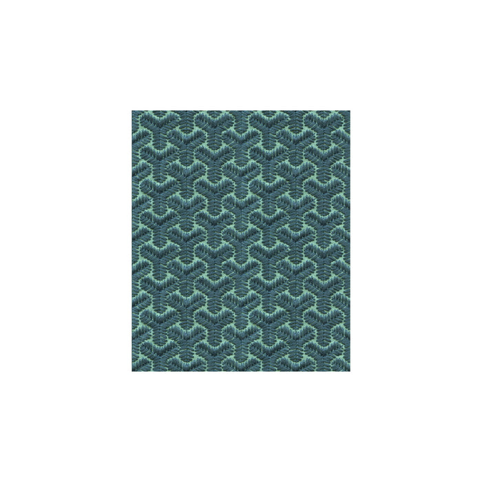 Lee Jofa Modern Chengtudoor Emb Blue/Aqua Fabric GWF-3320.513.0