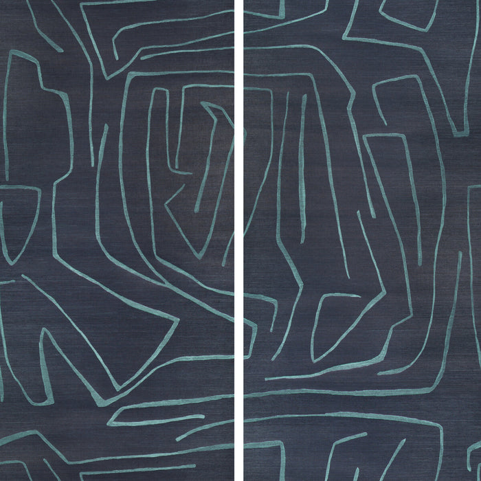 Lee Jofa Modern Graffito II Navy Wallpaper GWP-3720.505.0