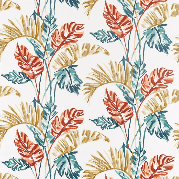 Harlequin Toshiko Paprika / Teal / Olive 120791 Fabric HATL120791