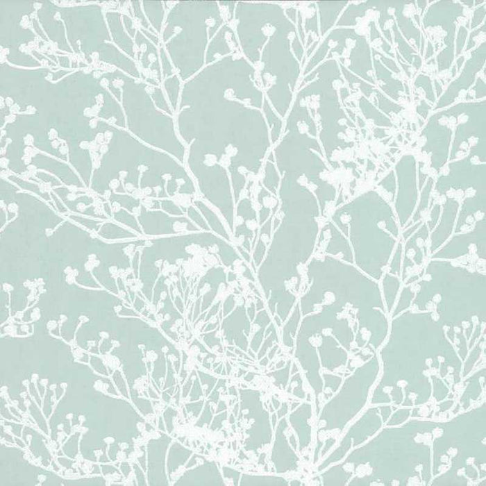 York Budding Branch Silhouette Blue Wallpaper HC7520