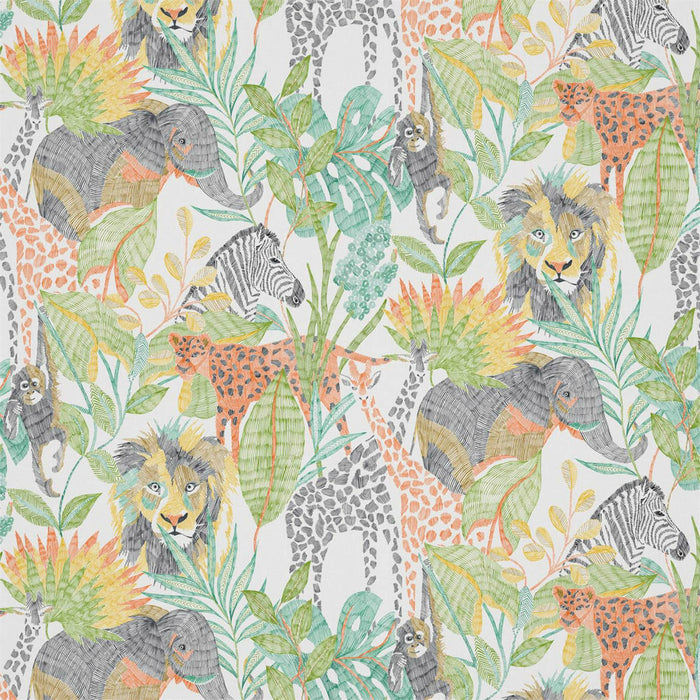 Harlequin Into The Wild Mandarin/Gecko/Pineapple 120945 Fabric HLTF120945