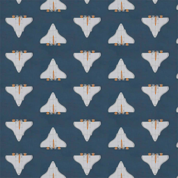 Harlequin Space Shuttle Apricot/Navy 133547 Fabric HLTF133547