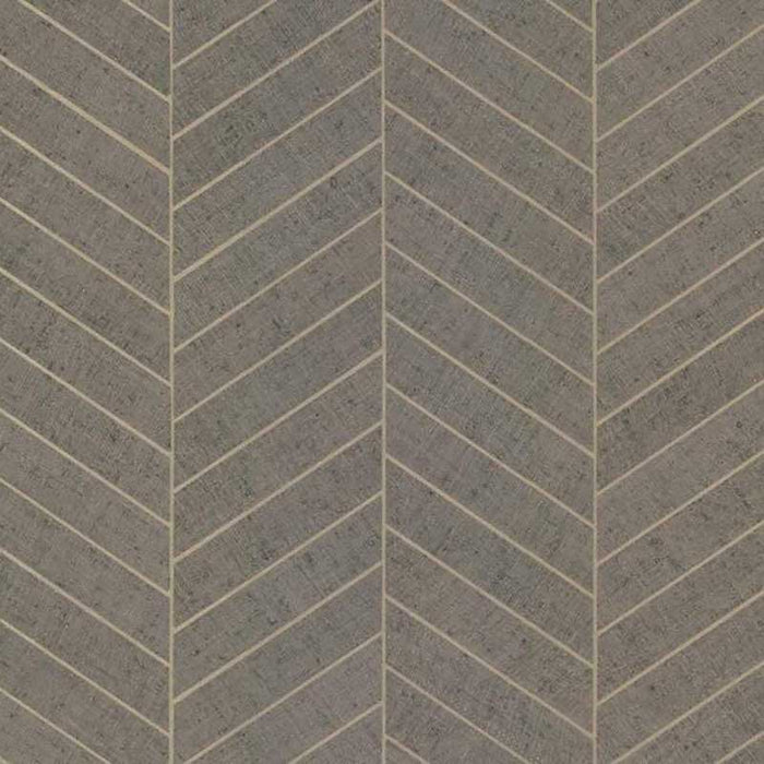 York Atelier Herringbone Gray Wallpaper HO2110