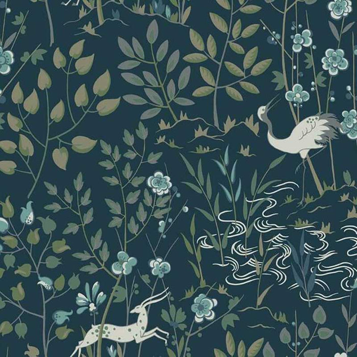 York Aspen Dark Blue Wallpaper HO2128