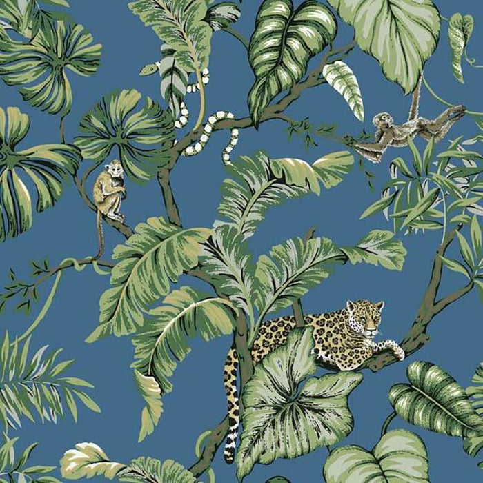 York Jungle Cat Blue Wallpaper HO2141