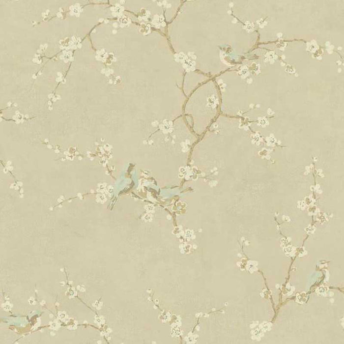 York Birds W/Blossoms Metallics Wallpaper HP0325