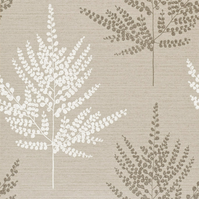 Harlequin Folium Stone/Gilver/Chalk 110590 Wallpaper HPOW110590