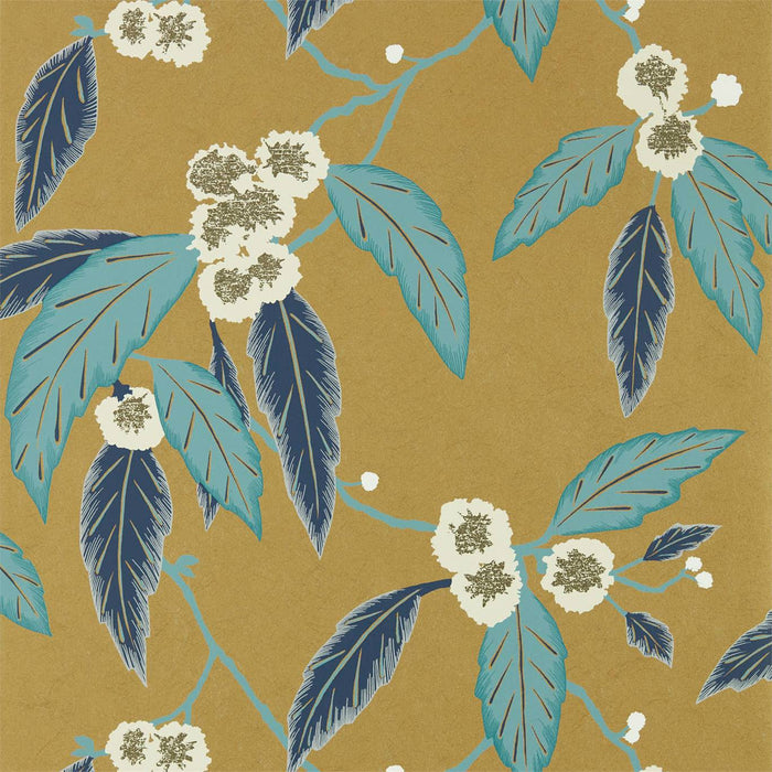 Harlequin Coppice Navy/Lagoon/Gold 112133 Wallpaper HSAW112133