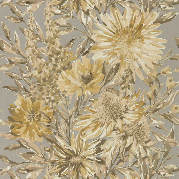 Harlequin Floreale Ochre/Gilver 111495 Wallpaper HSTO111495