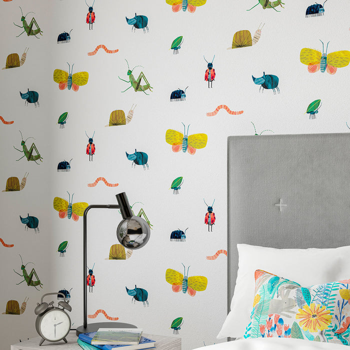 Harlequin Garden Friends Poppy/Ochre/Leaf 112635 Wallpaper HLTF112635