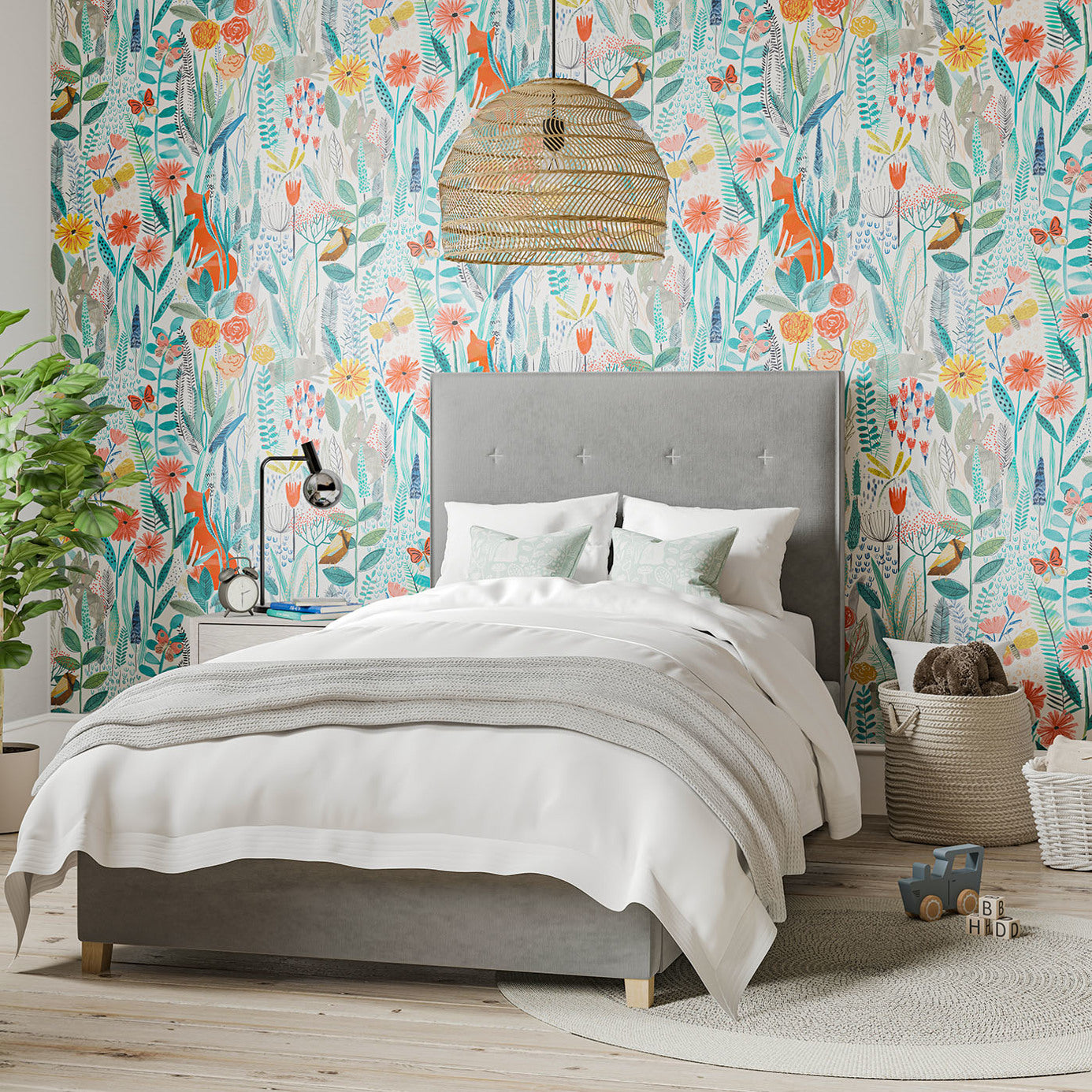 Harlequin Hide And Seek Poppy/Marine/Ochre 112633 Wallpaper HLTF112633