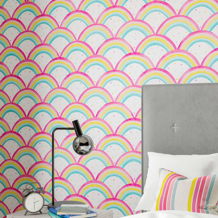 Harlequin Rainbow Brights Cherry/Blossom/Pineapple/Sky 112645 Wallpaper HLTF112645