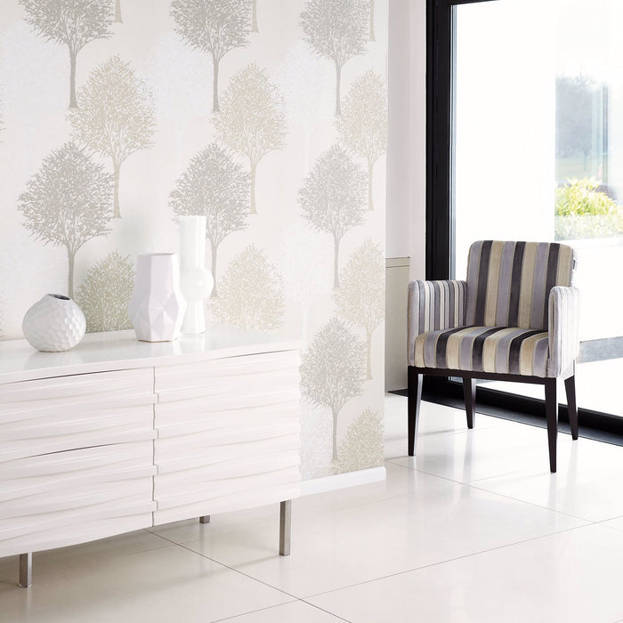 Harlequin Entice Silver Putty and White 110096 Wallpaper HMOM110096