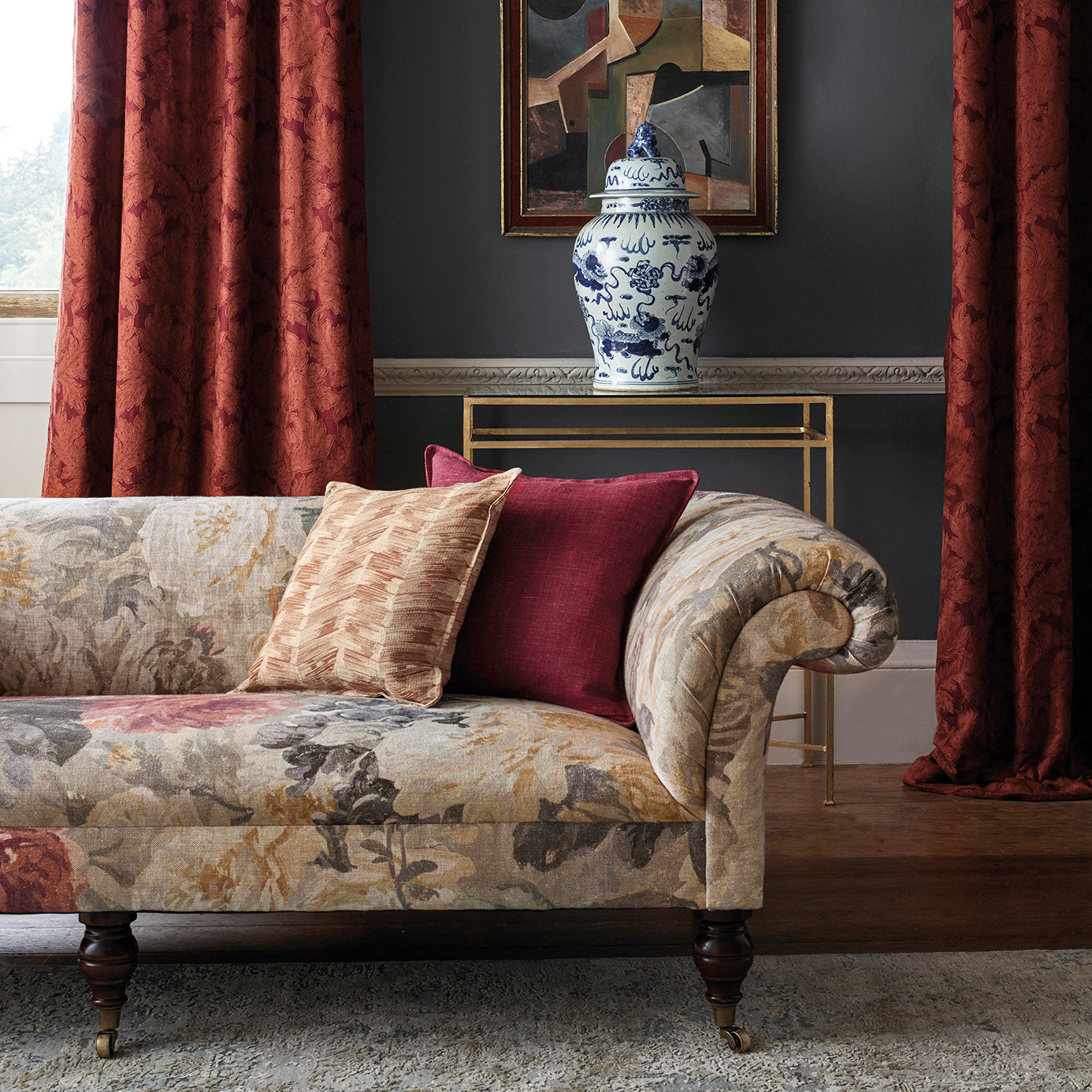 Zoffany Heiress Damask Stone 332971 Fabric ZDAR332971