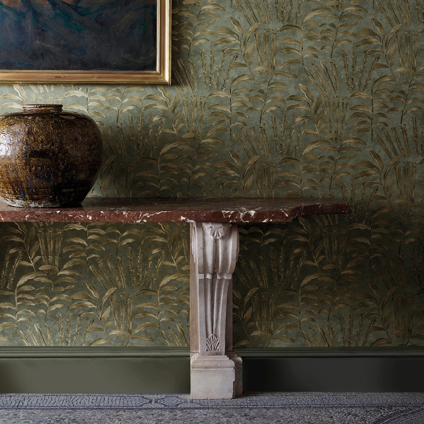 Zoffany Highclere Olivine 312854 Wallpaper ZDAR312854