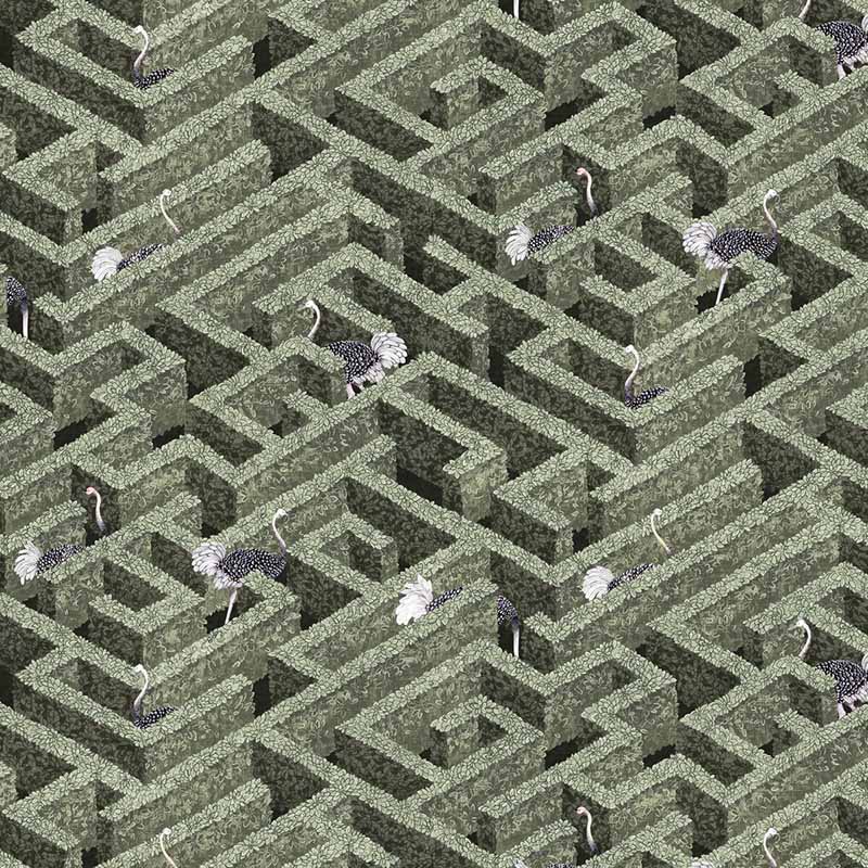 Kravet Couture Labyrinth With Ostriches 1 Wallpaper JMW1010.01.0