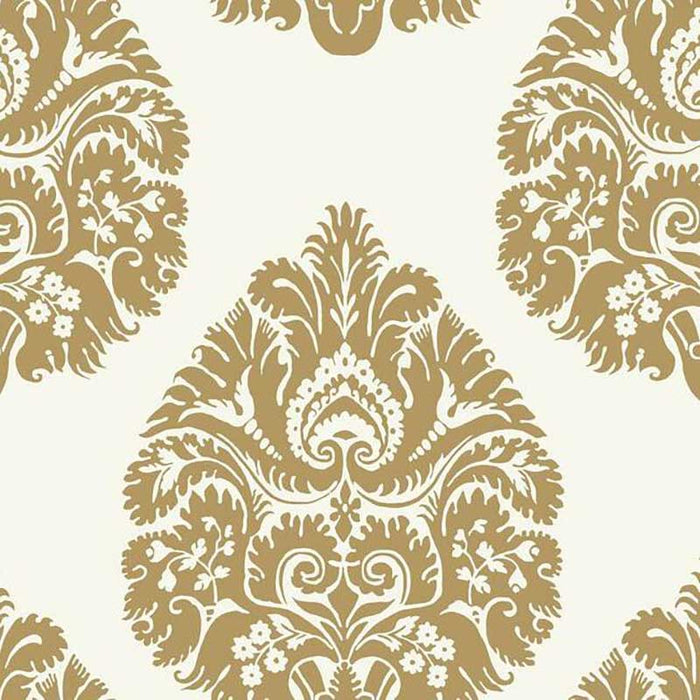 York Teardrop Damask Gold Wallpaper KT2141