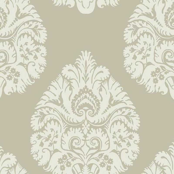 York Teardrop Damask Beige Wallpaper KT2142