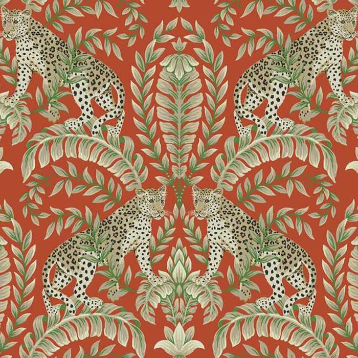 York Jungle Leopard Orange Wallpaper KT2201