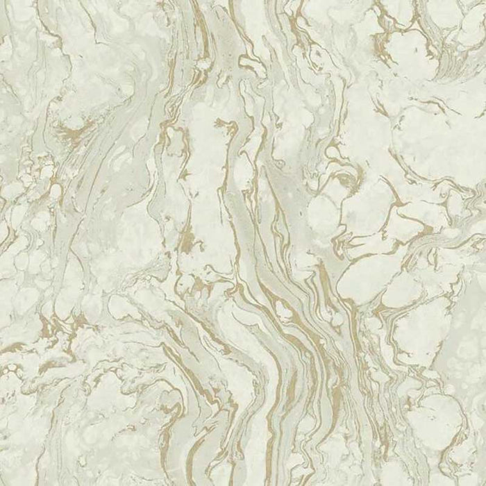 York Polished Marble White/Gold Wallpaper KT2223