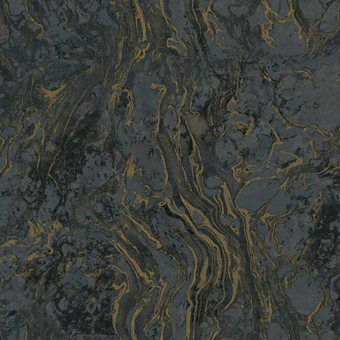 York Polished Marble Black Wallpaper KT2224