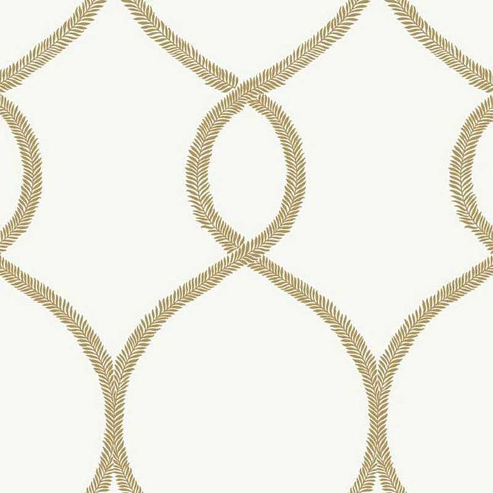 York Laurel Leaf Ogee Gold Wallpaper KT2234