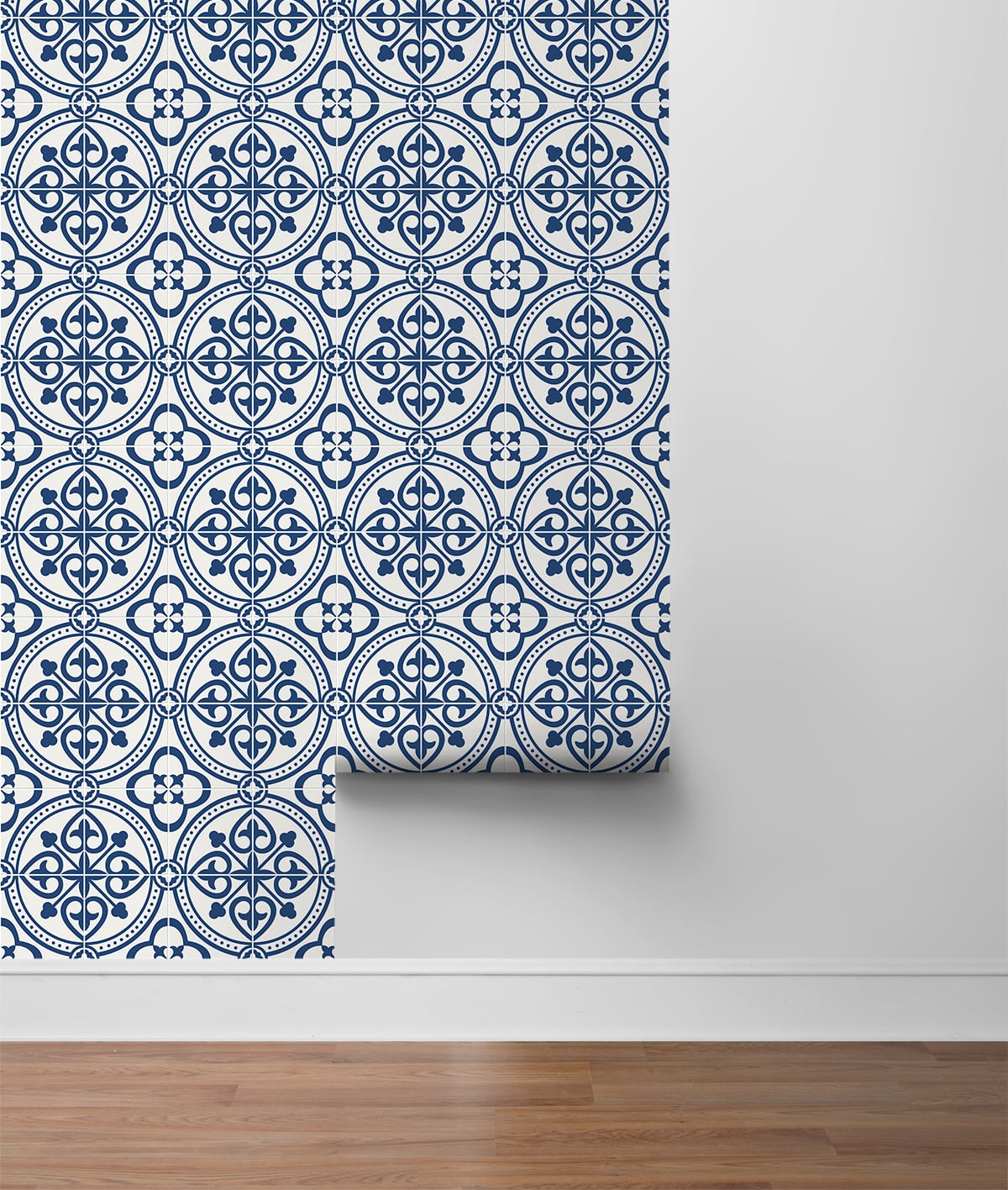 Seabrook Designs Villa Mar Tile Denim Blue Wallpaper LN30312