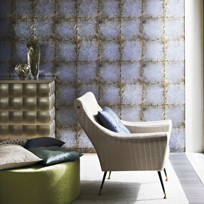 Zoffany Lustre Tile Silver 310982 Wallpaper ZQUA310982