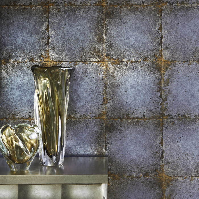 Zoffany Lustre Tile Sapphire 310986 Wallpaper ZQUA310986