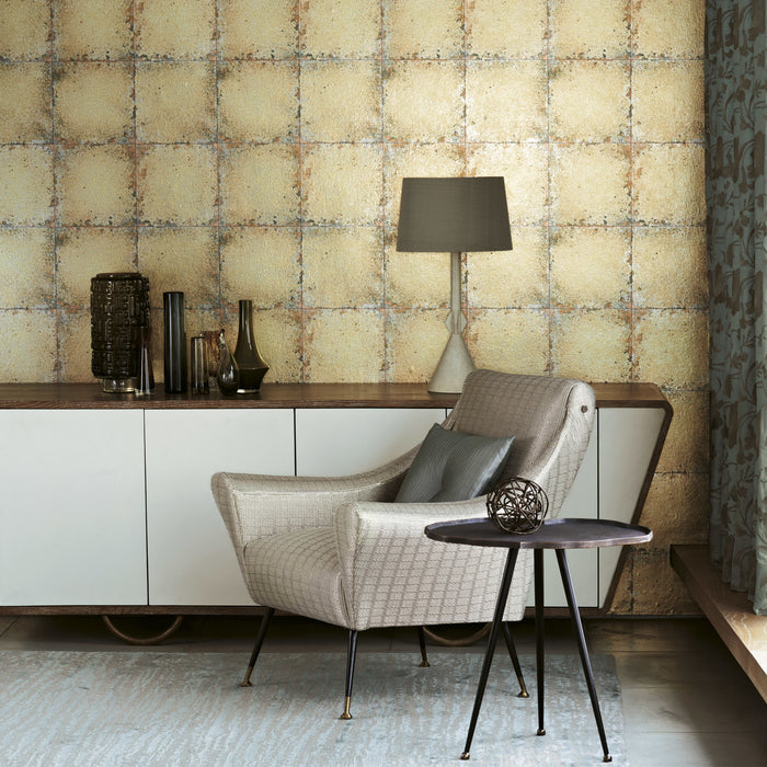 Zoffany Lustre Tile Silver 310982 Wallpaper ZQUA310982