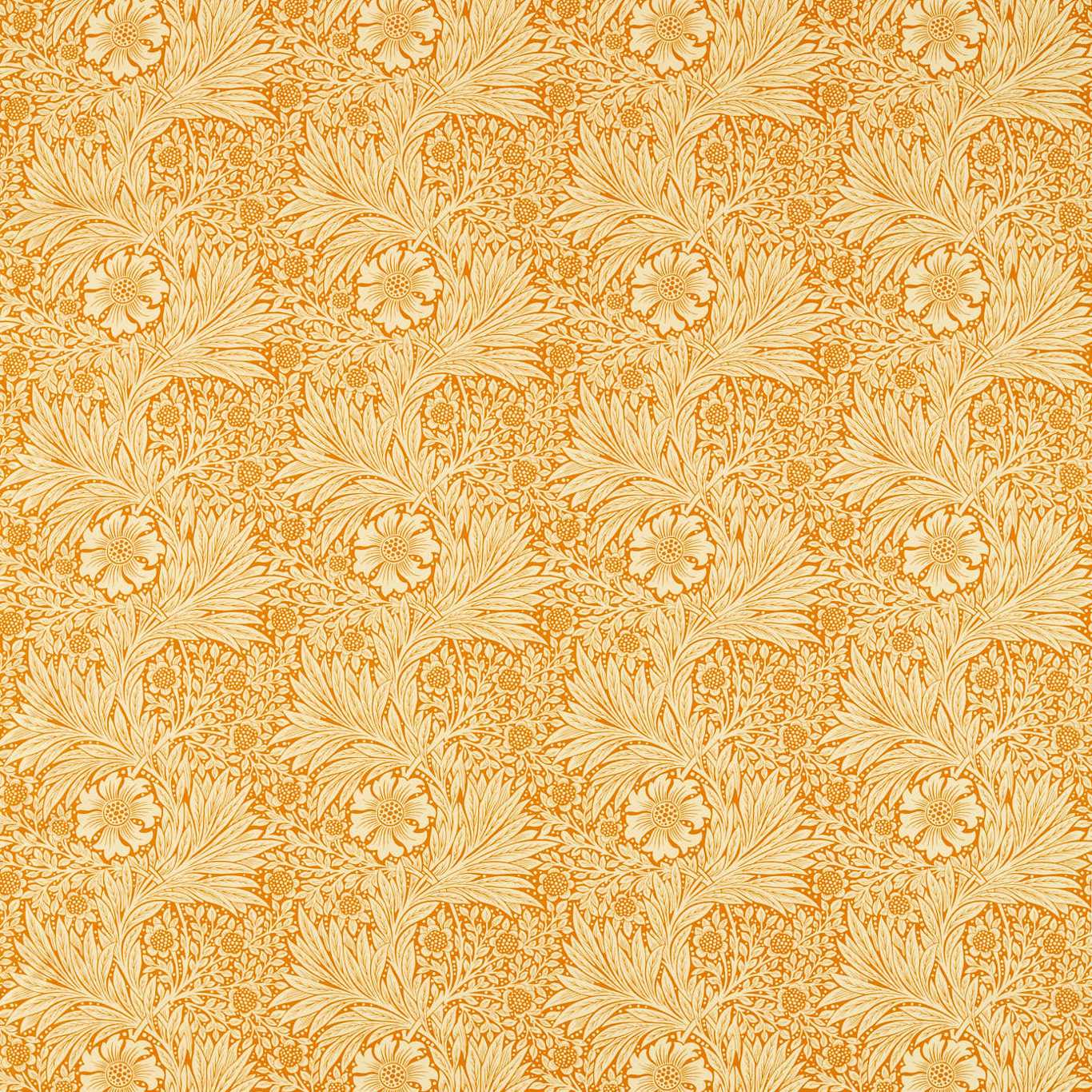 Morris & Co Marigold Cream/Orange 226981 Fabric MCOP226981