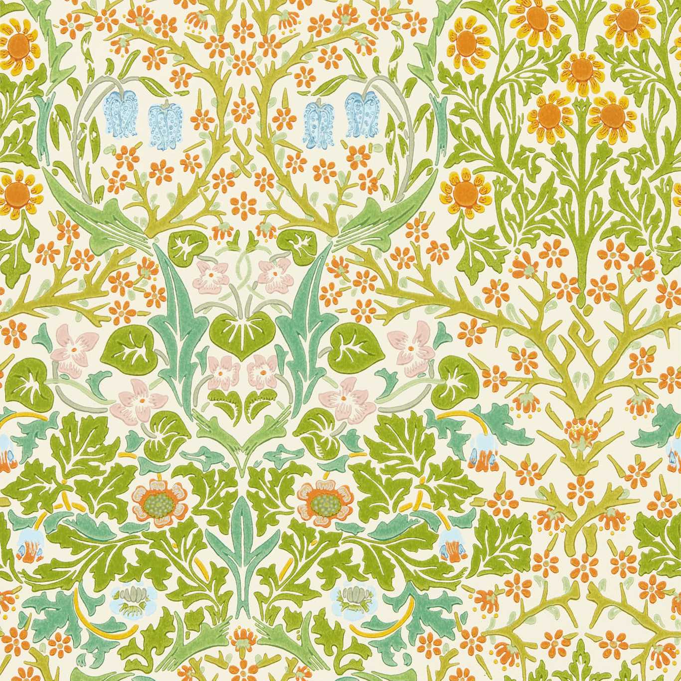 Morris & Co Blackthorn Green BT201 Fabric DMY1BT201