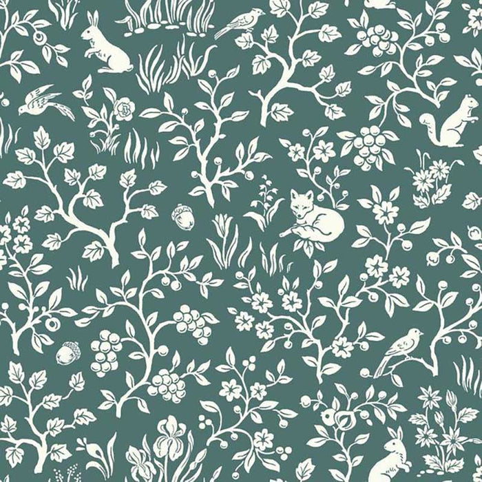 Magnolia Home Fox & Hare Weekends (Teal) Wallpaper ME1574