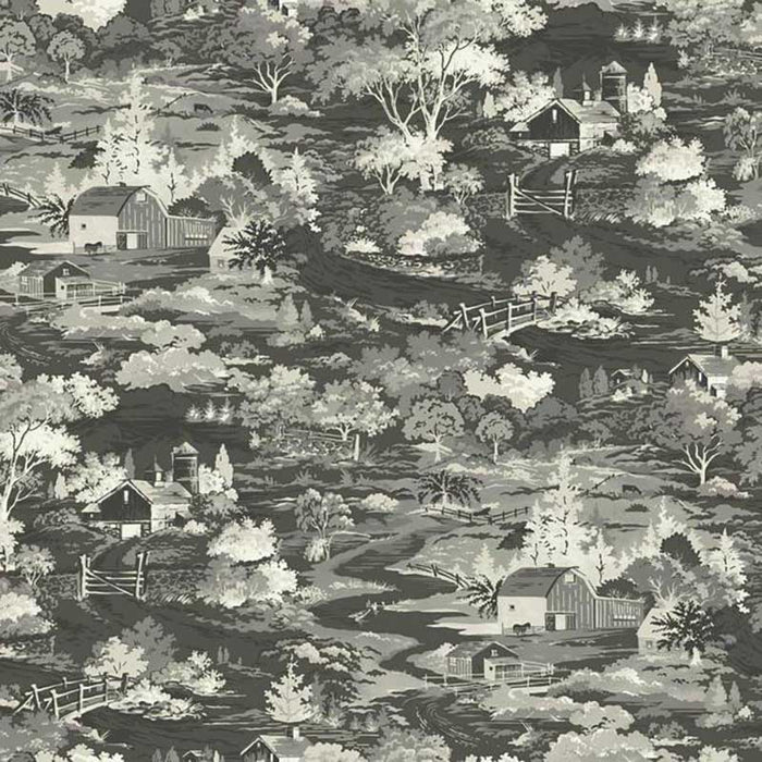 Magnolia Home Homestead Removable Black/Gray/White Wallpaper MH1500