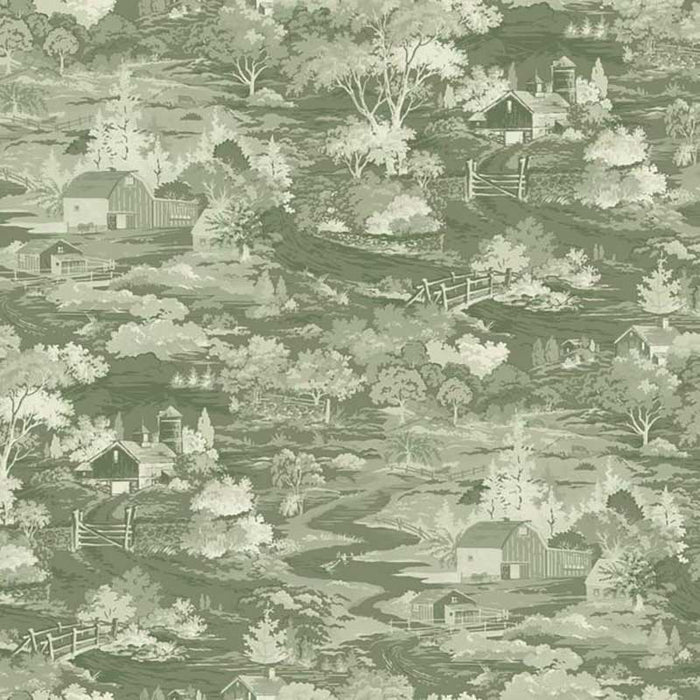 Magnolia Home Homestead Removable Green /Off White Wallpaper MH1504