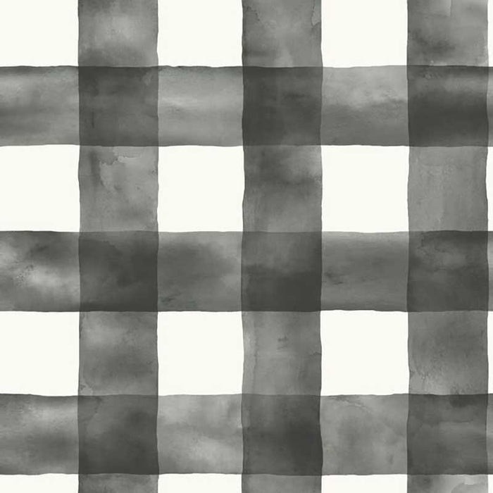 Magnolia Home Watercolor Check Removable Black/White Wallpaper MH1516